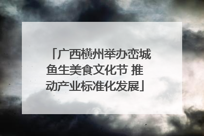 广西横州举办峦城鱼生美食文化节 推动产业标准化发展