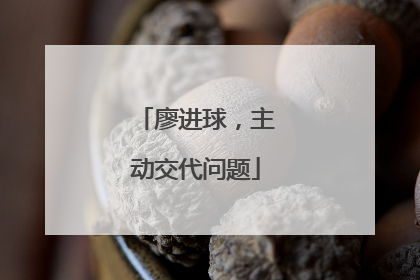 廖进球，主动交代问题