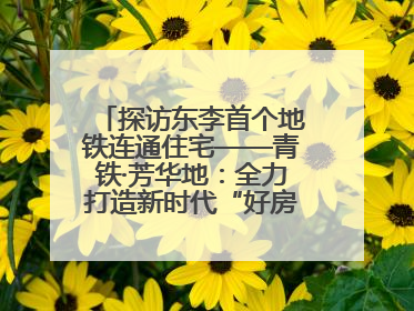 探访东李首个地铁连通住宅——青铁·芳华地：全力打造新时代“好房子”人居标杆