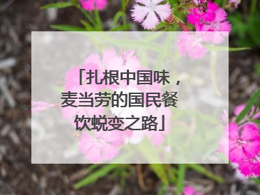 扎根中国味，麦当劳的国民餐饮蜕变之路