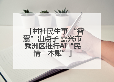 村社民生事 “智囊”出点子 嘉兴市秀洲区推行AI“民情一本账”