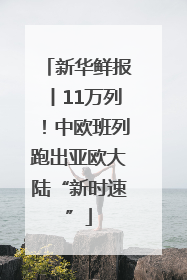 新华鲜报丨11万列！中欧班列跑出亚欧大陆“新时速”