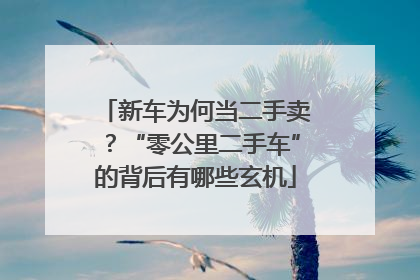 新车为何当二手卖？“零公里二手车”的背后有哪些玄机