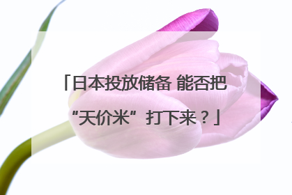 日本投放储备 能否把“天价米”打下来？