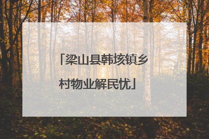 梁山县韩垓镇乡村物业解民忧