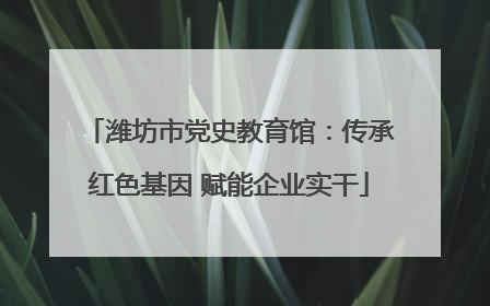 潍坊市党史教育馆：传承红色基因 赋能企业实干