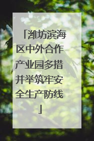 潍坊滨海区中外合作产业园多措并举筑牢安全生产防线