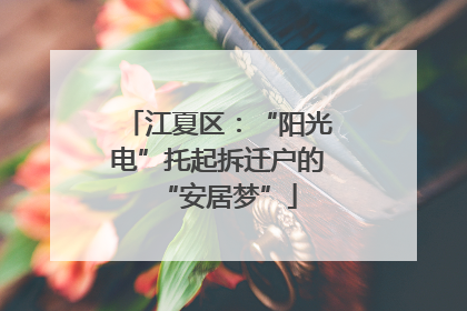 江夏区：“阳光电”托起拆迁户的“安居梦”