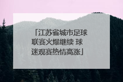 江苏省城市足球联赛火爆继续 球迷观赛热情高涨