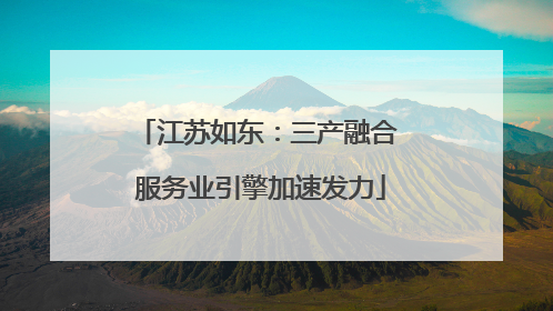 江苏如东：三产融合 服务业引擎加速发力