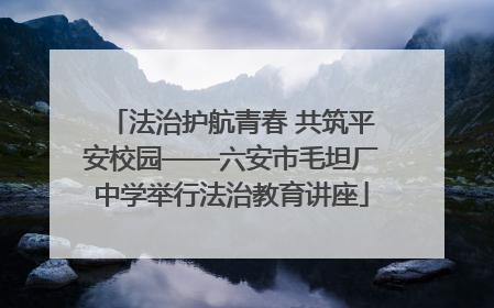 法治护航青春 共筑平安校园——六安市毛坦厂中学举行法治教育讲座