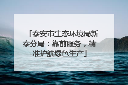 泰安市生态环境局新泰分局：靠前服务，精准护航绿色生产