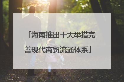 海南推出十大举措完善现代商贸流通体系