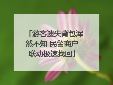 游客遗失背包浑然不知 民警商户联动极速找回