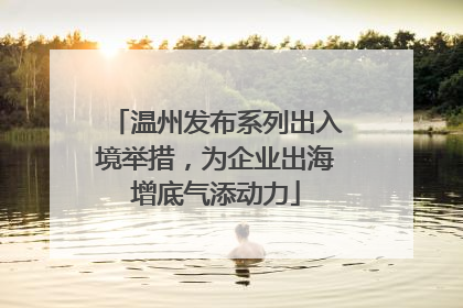 温州发布系列出入境举措，为企业出海增底气添动力