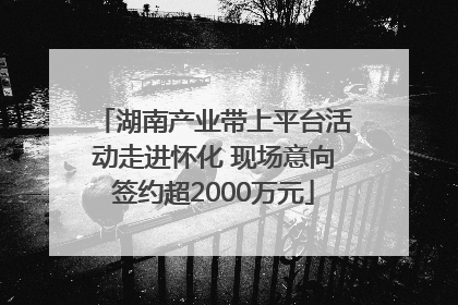 湖南产业带上平台活动走进怀化 现场意向签约超2000万元