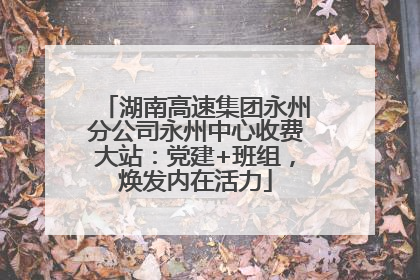 湖南高速集团永州分公司永州中心收费大站：党建+班组，焕发内在活力