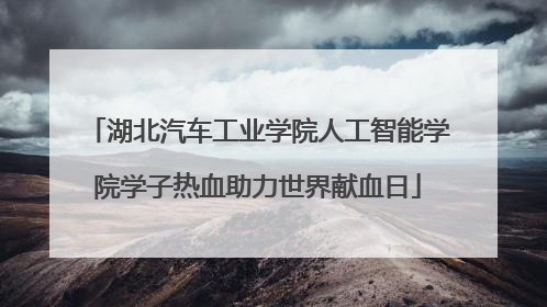 湖北汽车工业学院人工智能学院学子热血助力世界献血日