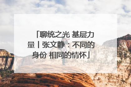 聊统之光 基层力量丨张文静：不同的身份 相同的情怀