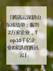 腾讯云深耕山东成绩单：服务2万家企业，Top10千亿企业8家选择腾讯云