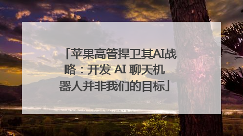 苹果高管捍卫其AI战略：开发 AI 聊天机器人并非我们的目标