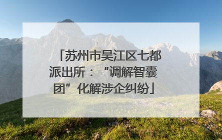 苏州市吴江区七都派出所：“调解智囊团”化解涉企纠纷