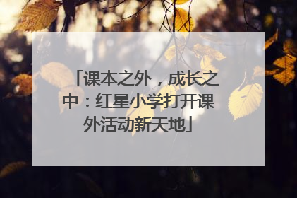 课本之外，成长之中：红星小学打开课外活动新天地