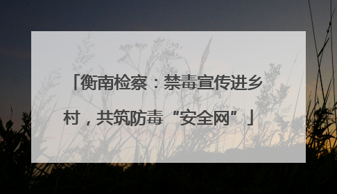 衡南检察：禁毒宣传进乡村，共筑防毒“安全网”