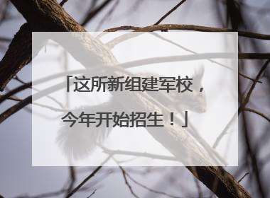 这所新组建军校，今年开始招生！