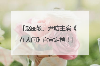 赵丽颖、尹昉主演《在人间》官宣定档！