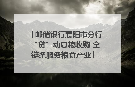 邮储银行襄阳市分行“贷”动夏粮收购 全链条服务粮食产业