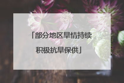 部分地区旱情持续 积极抗旱保供