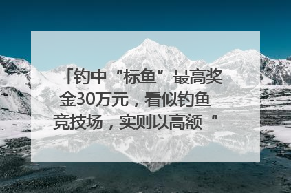 钓中“标鱼”最高奖金30万元，看似钓鱼竞技场，实则以高额“回报”作“饵”……｜今晚九点半