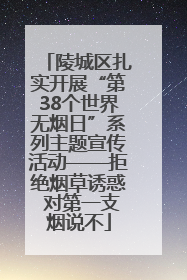陵城区扎实开展“第38个世界无烟日”系列主题宣传活动——拒绝烟草诱惑 对第一支烟说不
