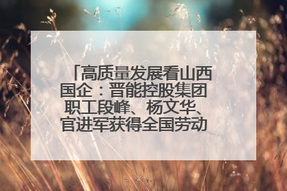 高质量发展看山西国企：晋能控股集团职工段峰、杨文华、官进军获得全国劳动模范荣誉称号