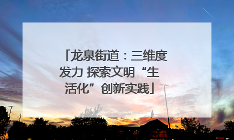龙泉街道：三维度发力 探索文明“生活化”创新实践