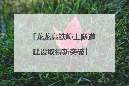 龙龙高铁嶂上隧道建设取得新突破