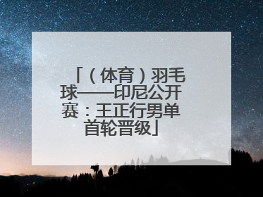 （体育）羽毛球——印尼公开赛：王正行男单首轮晋级