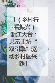 （乡村行·看振兴）浙江天台：共富工坊“双引擎”驱动乡村振兴路