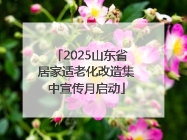 2025山东省居家适老化改造集中宣传月启动