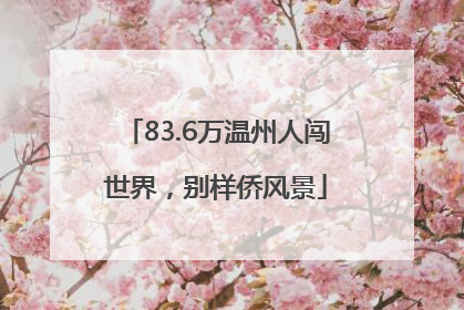83.6万温州人闯世界，别样侨风景