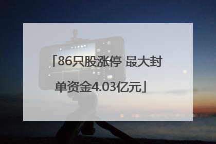 86只股涨停 最大封单资金4.03亿元