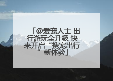 @爱宠人士 出行游玩全升级 快来开启“携宠出行”新体验