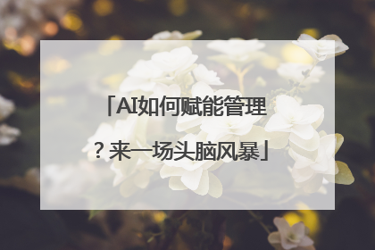 AI如何赋能管理？来一场头脑风暴